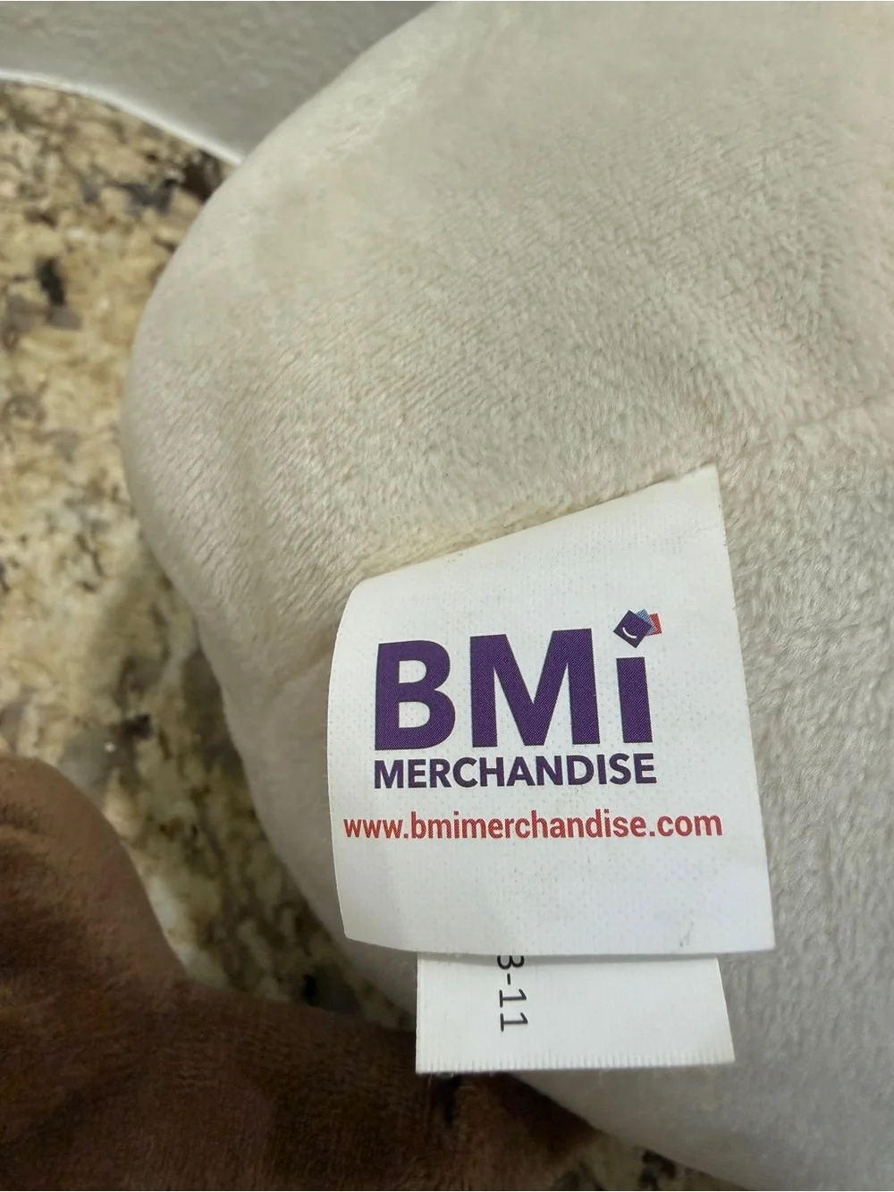 BMI Cream Garlic Plush with Brown Feet and Pink Tongue